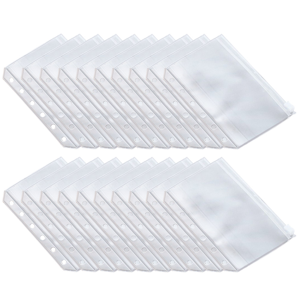12PCS A5 Size Transparent PVC Document File Paper Binder Loose Leaf Pockets Folders Bags for School Office Supplies