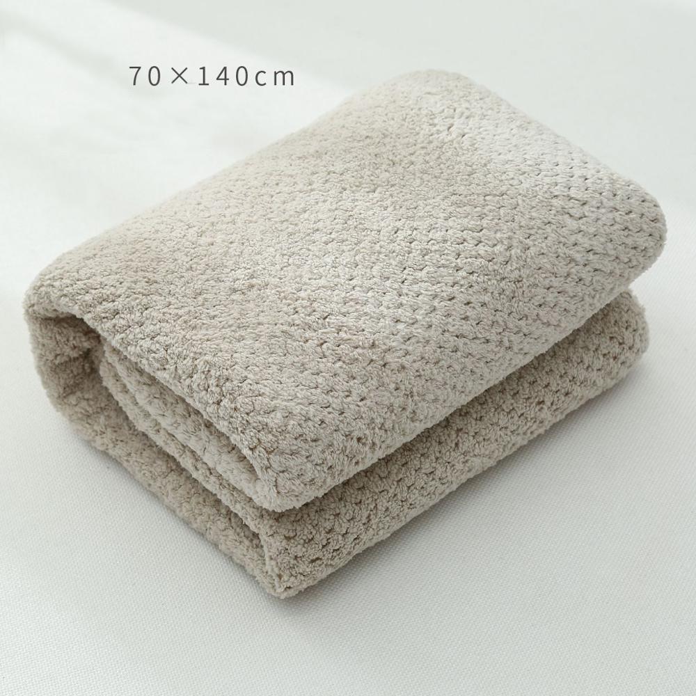 Absorberende badehåndklæder mikrofiber stort håndklædesæt 70 x 140cm tykke bløde bruser svømning spa sports rejsehåndklæder: Kaki håndklæde
