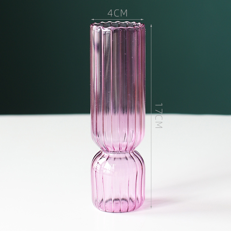 Nordisk glassvase små glassvaser blomsteroppsats hjemmedekorasjon tilbehør moderne stue glass ornament: Syrin