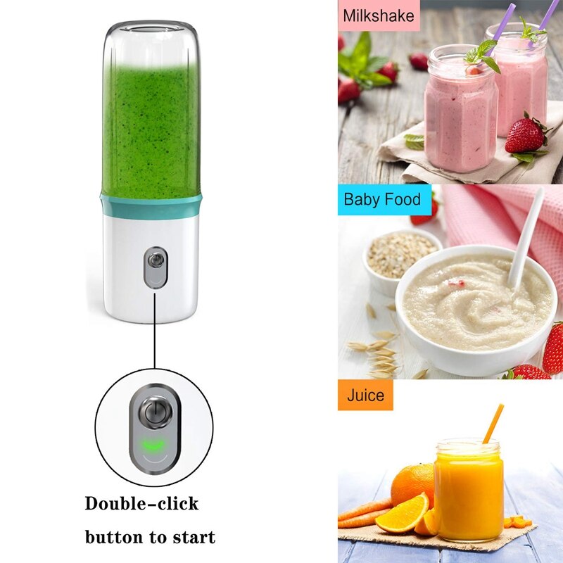 Draagbare Blender Usb Persoonlijke Smoothie Blender On-The-Go/Reizen, Milkshake,Smoothie, Ijs. Mini Blenders Processor Schudden Mixer Maker