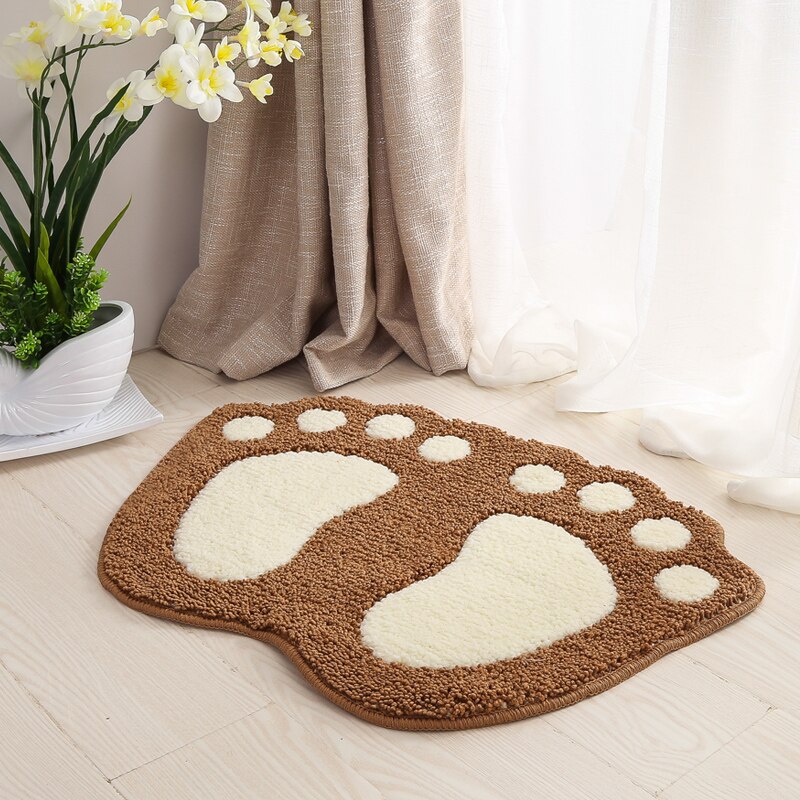 60X40CM Big Feet Bath Mat Suction Non-slip Sucker Bathing Bathroom Floor Doormat Kitchen Door Mat Pad