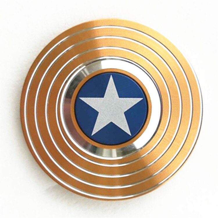 Captain America Schild Fingertip Gyroskop Aluminium Finger Dekompression Spielzeug: Blau