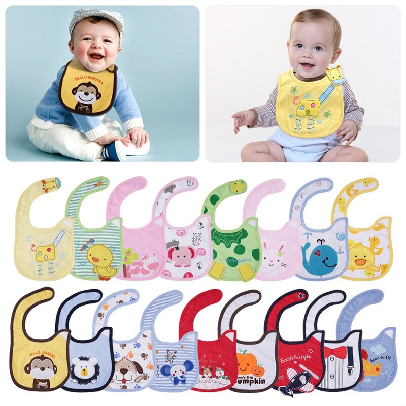 20Pc/lot f Baby Bibs Pattern Toddler Baby Waterproof Saliva Towel Cotton Fit 0-3 Years Infant Burp Cloths Feeding