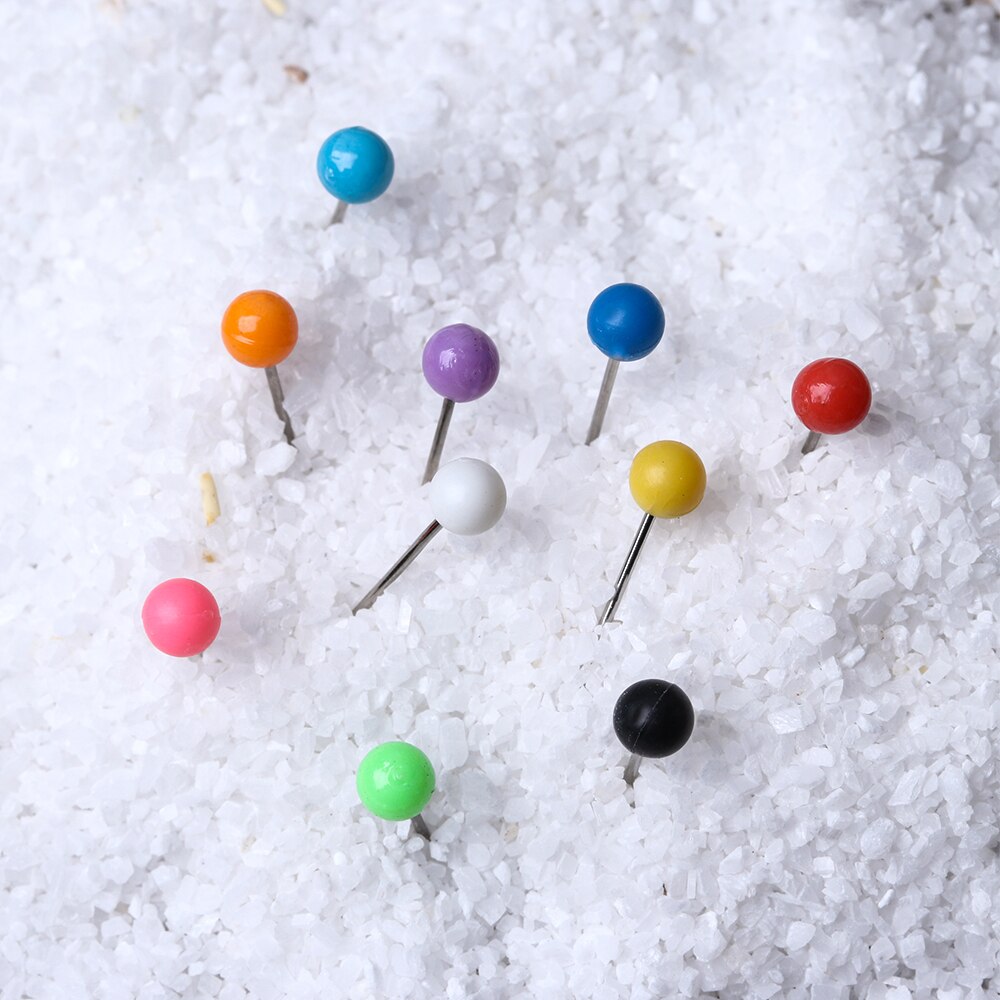 500 unids/set Map tachuelas Push Pins cabeza de plástico con punto de acero, 4mm 11mm tablero de corcho seguridad coloreado Thumbtack Office School Supply