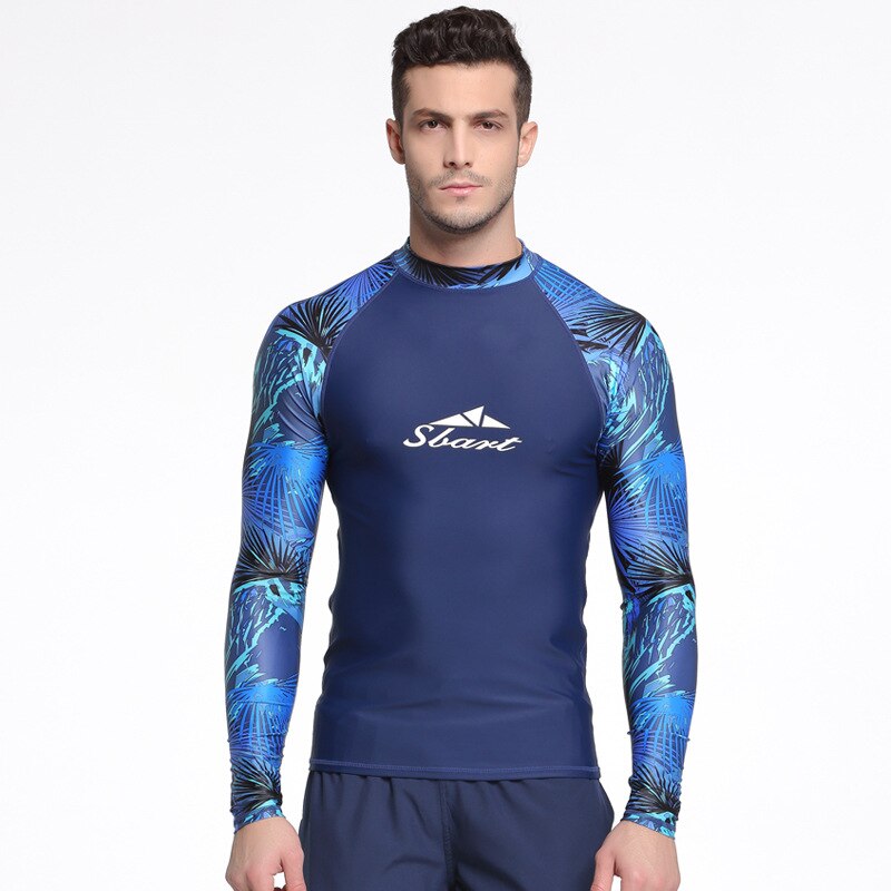 Sbart tshirts rash guard mænd svømning t-shirts lange ærmer surfing windsurf mandlige badetøj badetøj strand badedragter deo