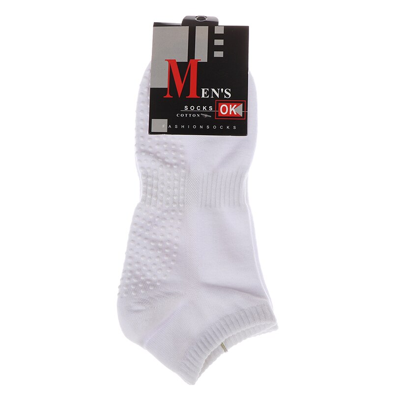 1pair Fitness Size 39-44 Men's Cotton Non-slip Yoga Socks With Grips Breathable Anti Skid Floor Socks For Pilates Gym Sock: White