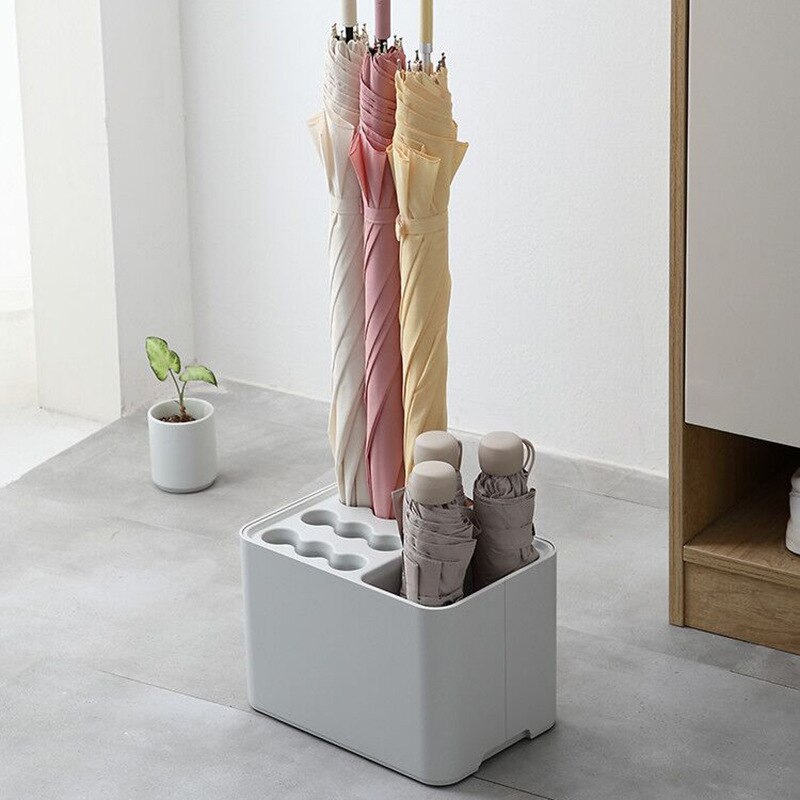 Porte-parapluie autoportant à 15 grilles avec bac d&#39;égouttage, panier de rangement pour l&#39;intérieur, permettant de gagner de l&#39;espace, pour l&#39;entrée du bureau et de la maison