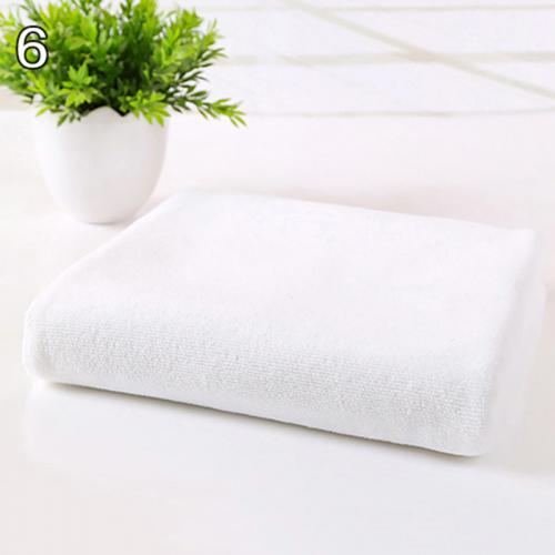 Praktisk badeværelse køkkenudstyr bilvask blødt absorberende mikrofiber håndklæde hånd ansigt brusebad vaskeklud полотенце: Hvid