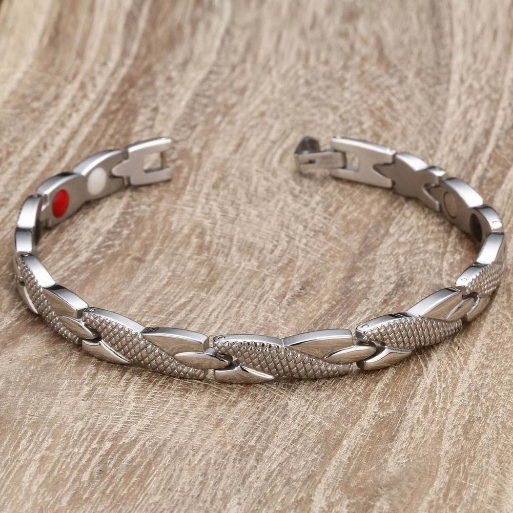 Hommes femmes Bracelet torsadé thérapie magnétique saine arthrite soulagement de la douleur Bracelet KS