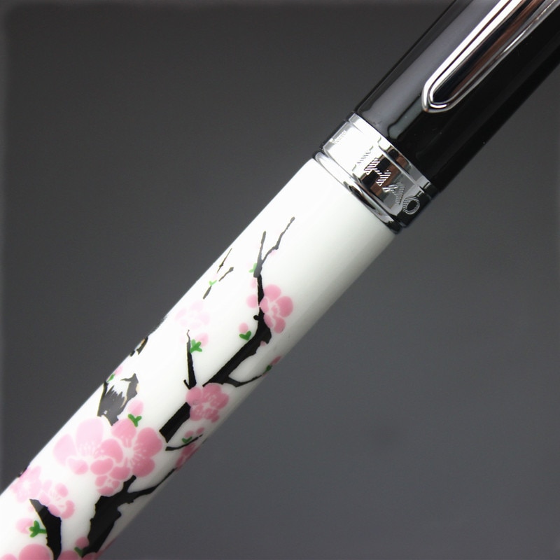 Jinhao 8802 Plum blossom Fountain pen metal and porcelain pen Luxury Ink pens for Writing calligraphy Office school supplies