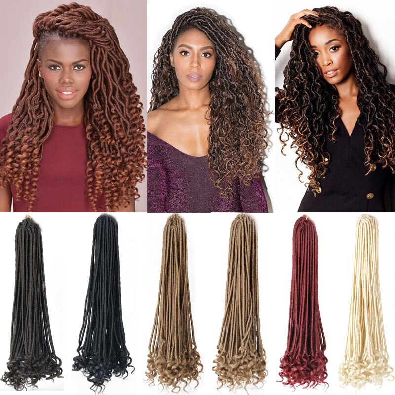 LISI GIRL Dreadlocks Crochet Braids Jumbo Dread Hairstyle Ombre Color Synthetic Faux Locs Braiding Hair Extensions For Women