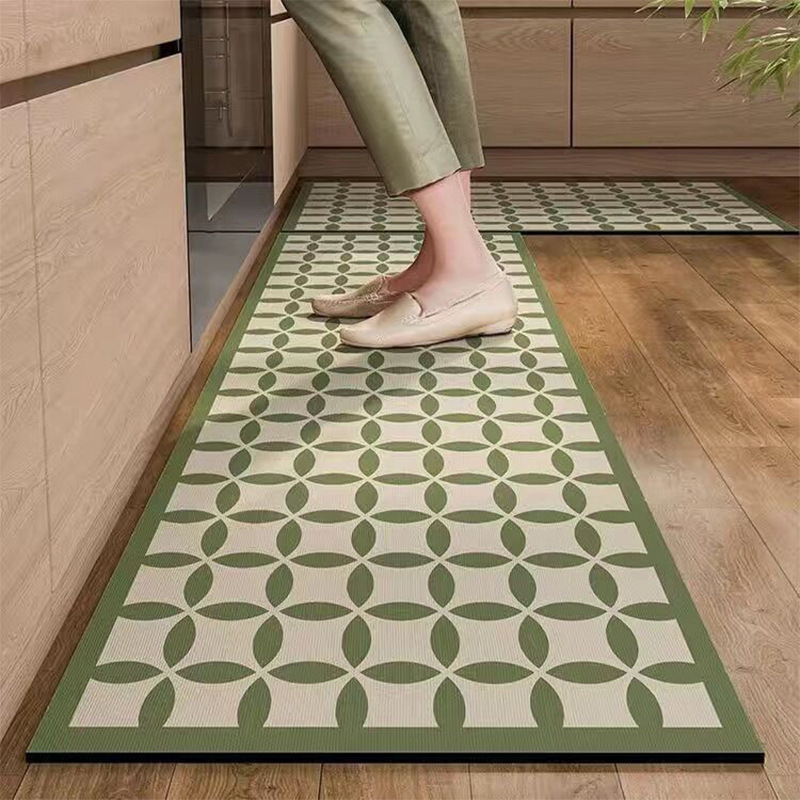 Diatomaceous Mud Kitchen Floor Mat Super Absorbent Doormats Bathroom Pad Anti-Slip Kitchen Mats Wipeable Wash Long Strip Carpet: 50x160cm / light green