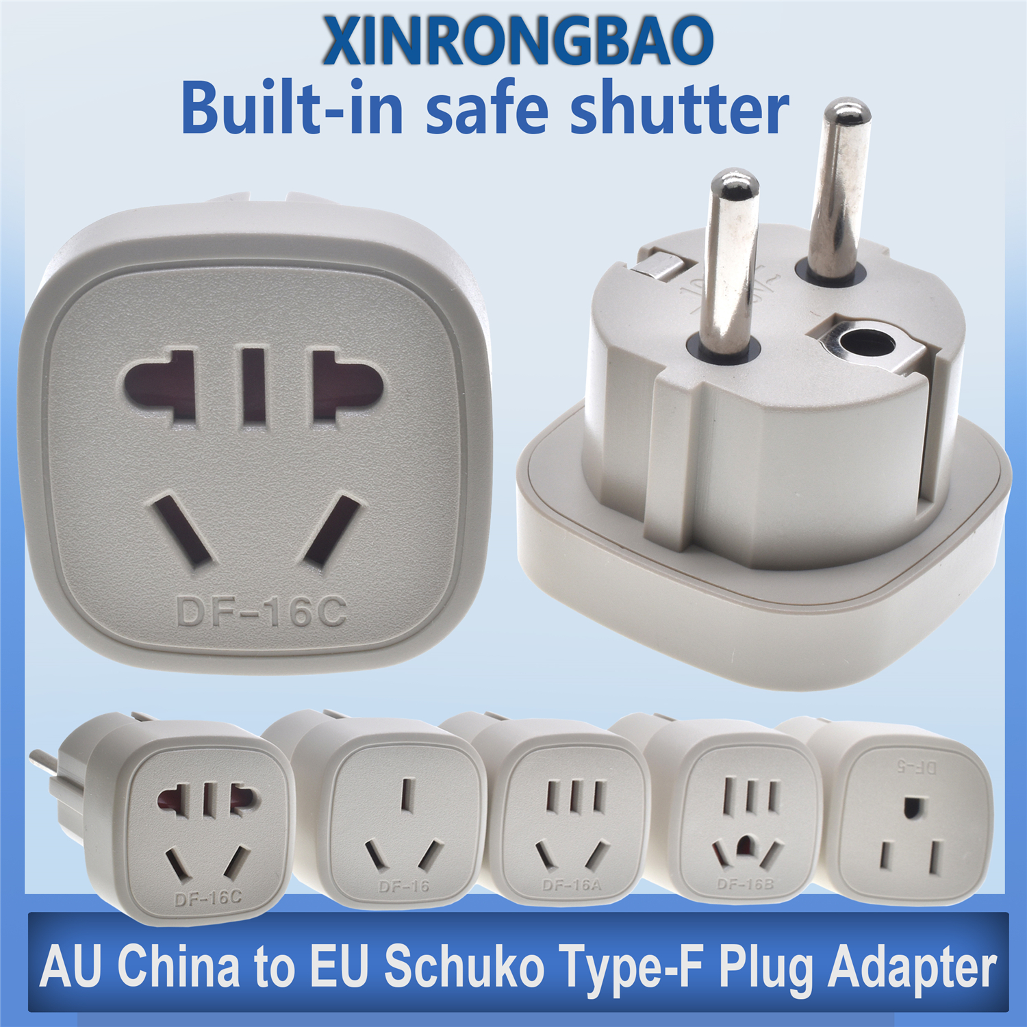 EU US AU China to EU Conversion plug 10A Travel Russia Korean Greece France European Power Converter Schuko Type-F Plug Adapter