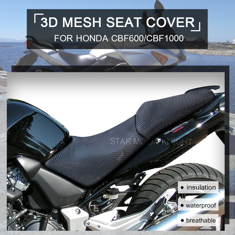 Funda de asiento transpirable de malla 3D para motocicleta, cojín de tela antideslizante para Honda CBF600, CBF1000, CBF 600 S SA 1000, cbf600s