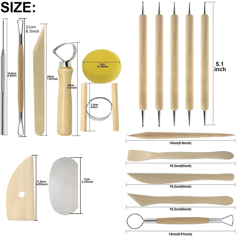 Pottery Sculpting Tools 32PCS Ceramic Clay Carving Tools Set for Beginners Expert Art Crafts Kid's Pottery Classes