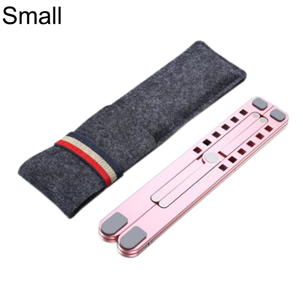 Laptop Stand Voor Macbook Pro Notebook Houder Opvouwbare Aluminium Legering Tablet Stand Beugel Draagbare Laptop Houder Voor Notebook: Small Pink