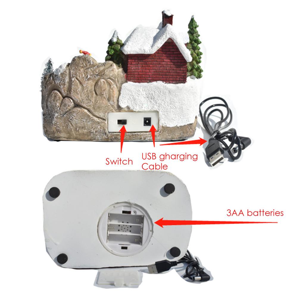 Weihnachten Leuchtende LED Licht Musik Haus exquisit Handwerk Hütte Weihnachten Baum Santa Claus Dekorationen Ornament