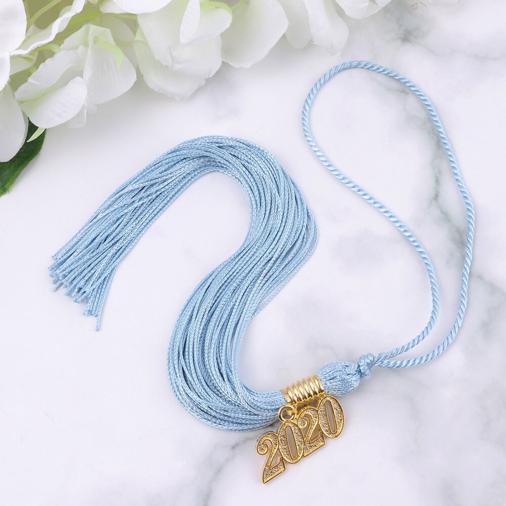 10pcs Tassel Academic Decorative Season Cap Graduation Hat Hanging Ornaments Honor Tassel Pendants: Sky blue