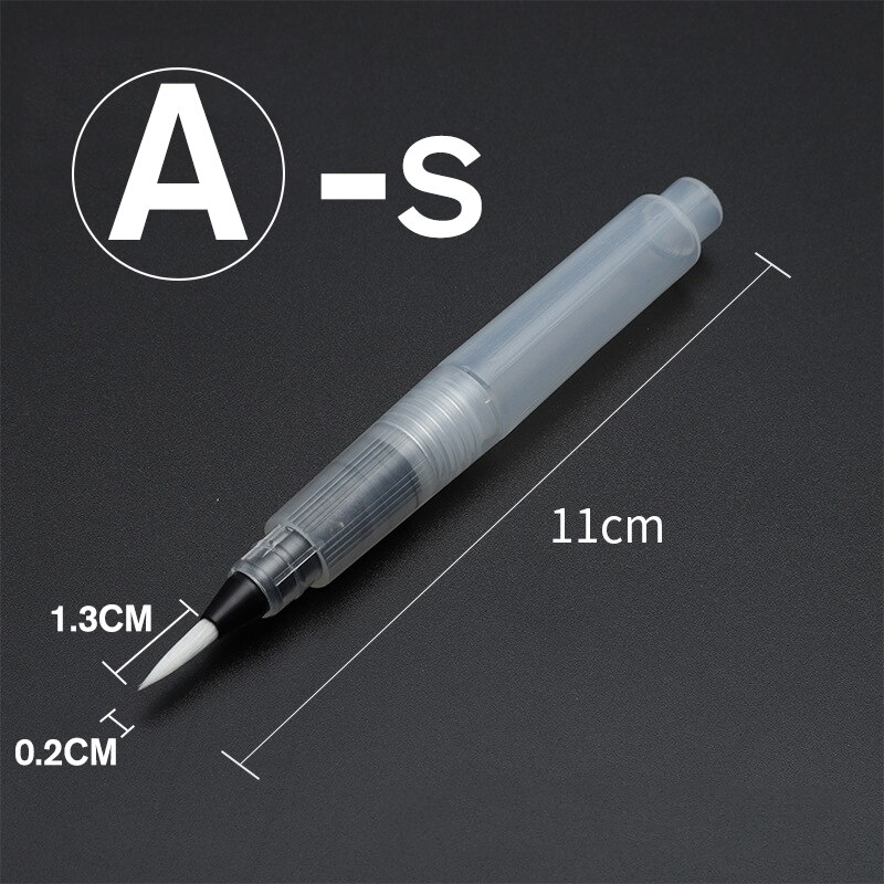 1/3/6 pelices recarregáveis pincel de tinta água cor escova de tinta macia aquarela caneta para pintura calígrafo arte suprimentos desenho: A-S 1pcs