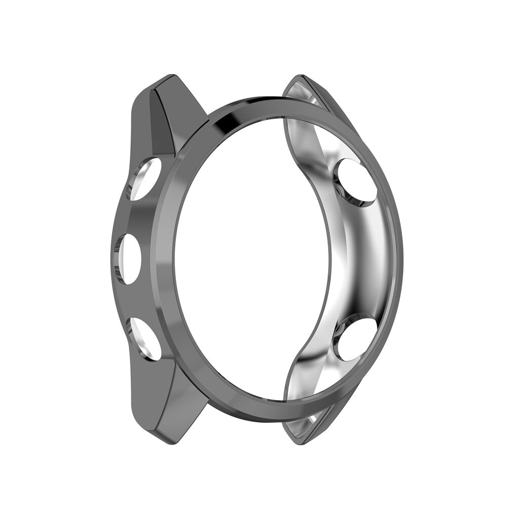 FIFATA Plating TPU Protective Case For Garmin Forerunner 745 Watch Cover Protector Bumper Frame For Garmin Forerunner745 Shell: gray