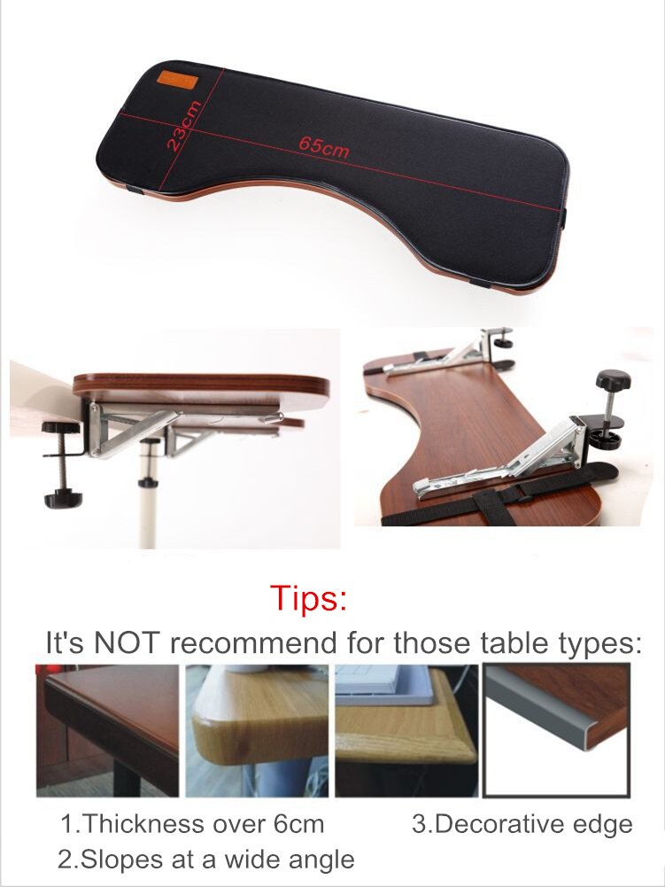 Adjustable Keyboard Tray Table Mount Under Desk Platform Tray Ergonomic Keyboard Wrist Rest Desk Extra Large Size Easy Clamp