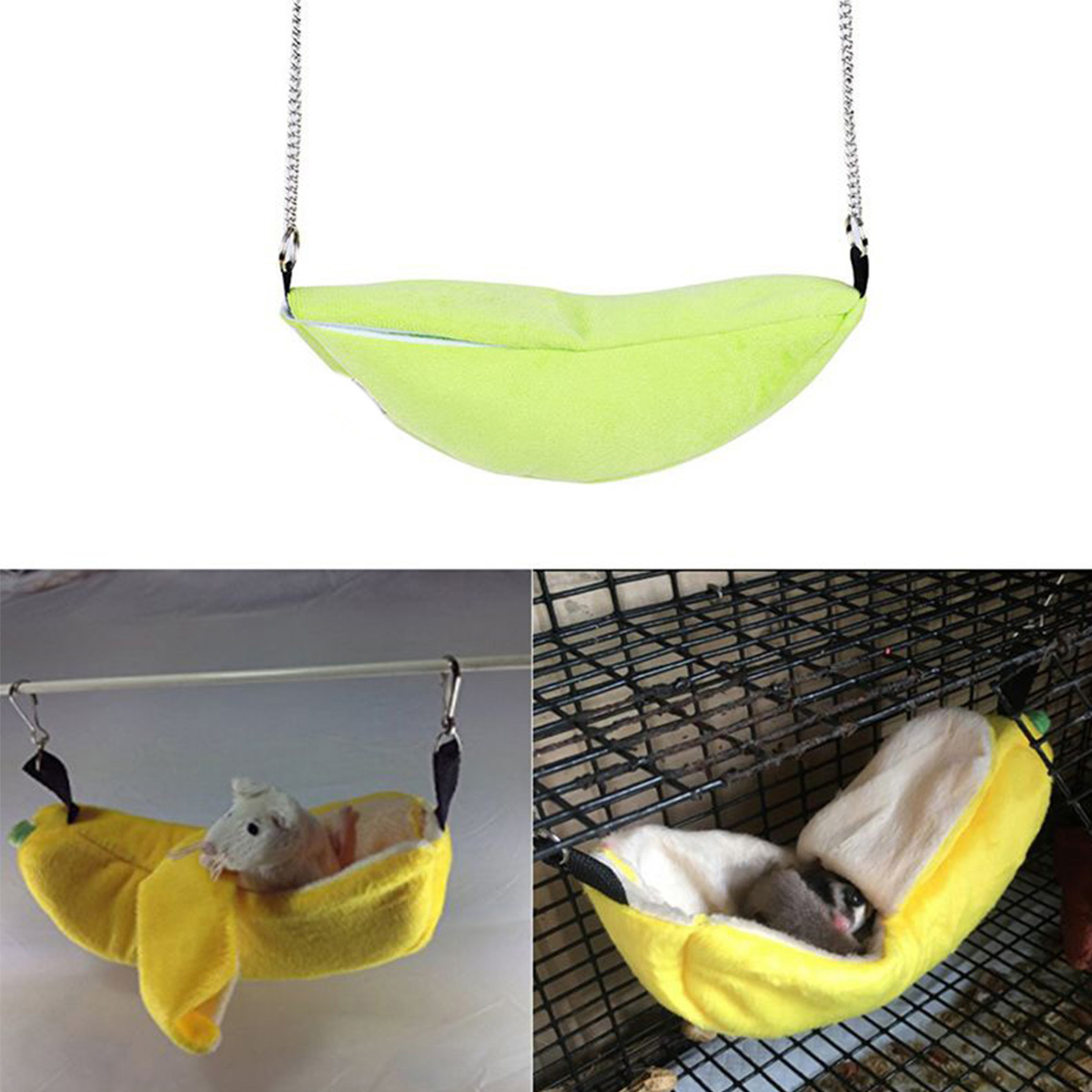Nido de hámsteres para colgar en la casa, jaula con Hamaca, nido para dormir, cama para mascota, Hamster para rata, juguete, jaula, columpio para mascota, de plátano para animales pequeños