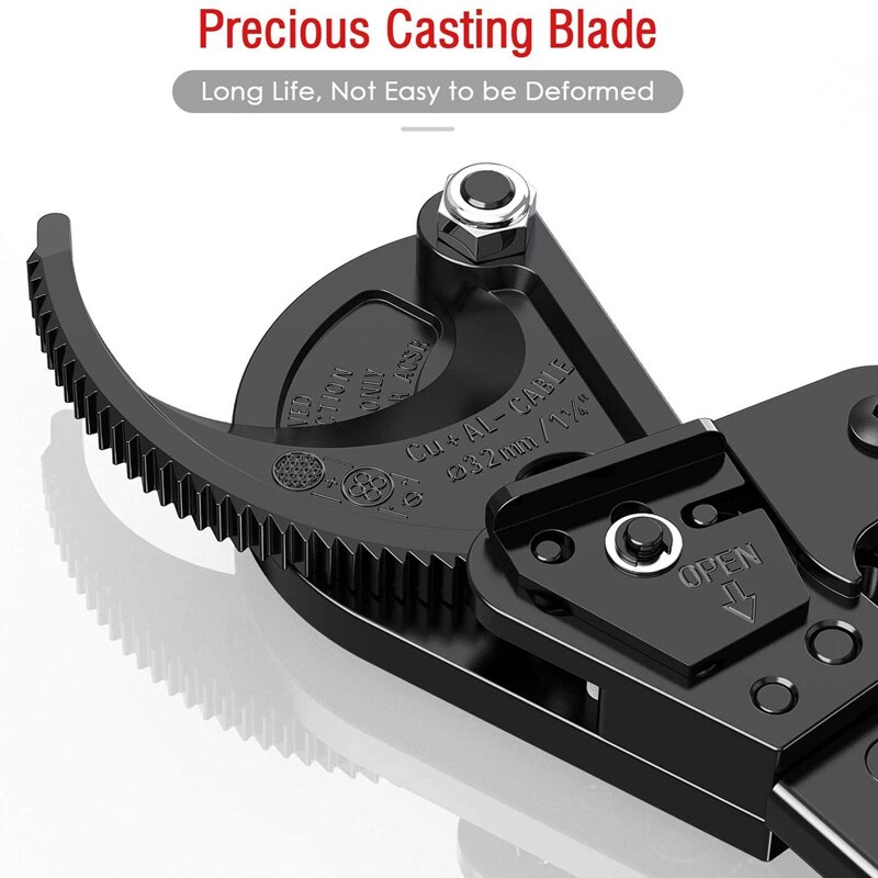 Cable Cutter, Aluminum Copper Cable Cutter Wire Cutter, Ratchet Heavy Duty, Maximum 240mm