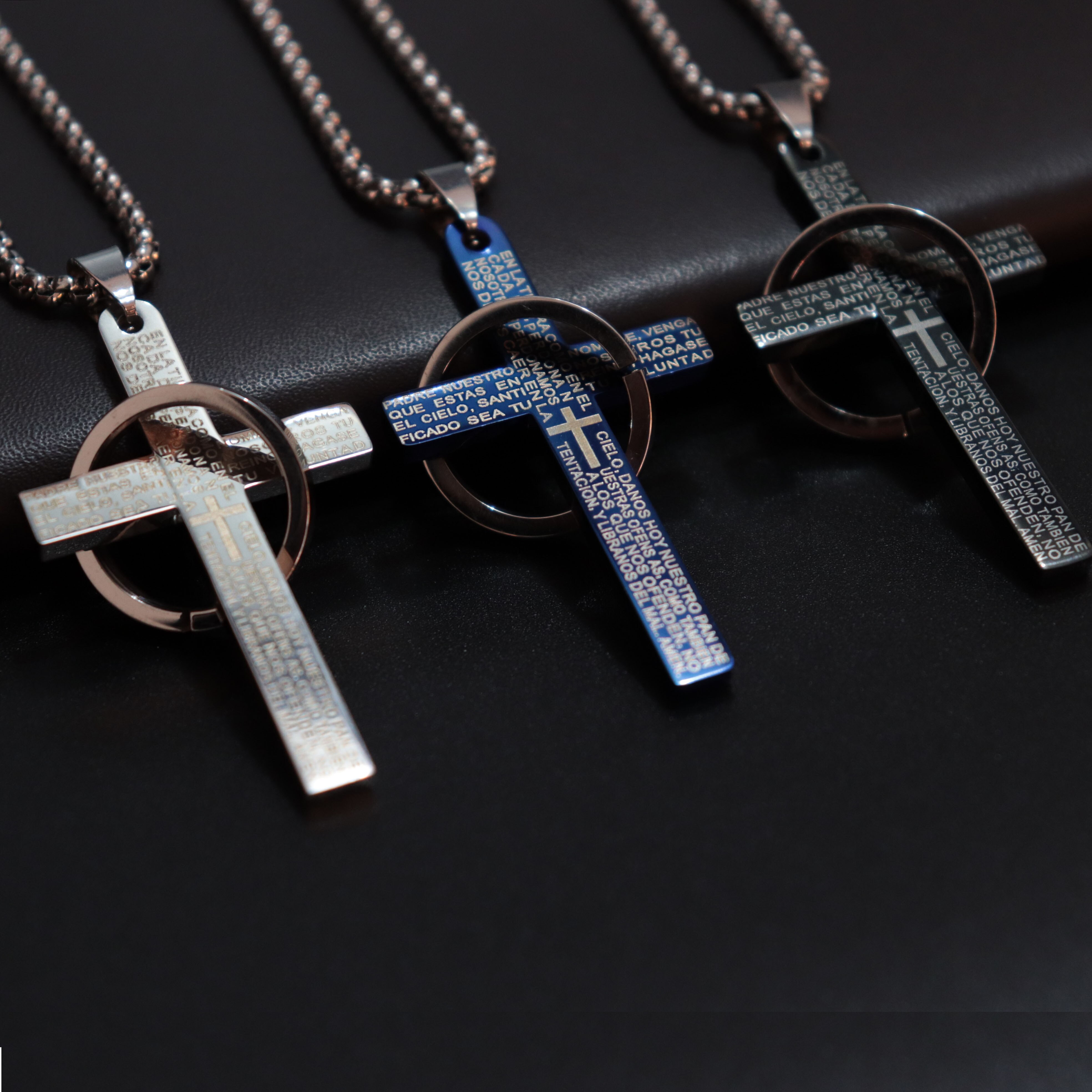 Diffone Classic Cross Necklace Men 3 Colors Stainless Steel Necklace For Hombre Punk Male Accessories Pendant Necklace Jewelry