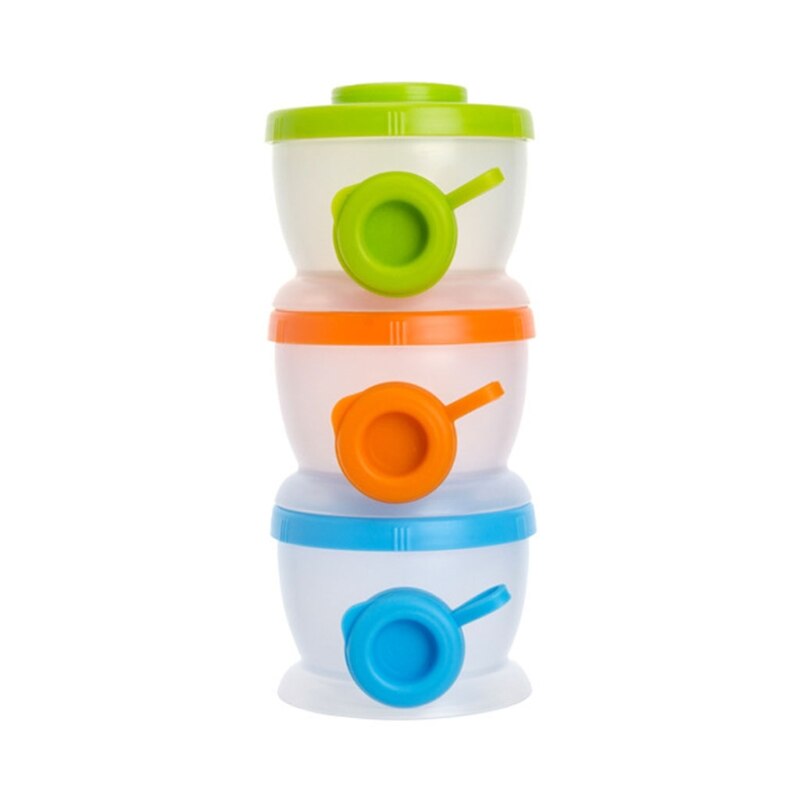 Baby Formula Milk Powder Dispenser Airtight Food Storage 3 Compartment Stackable: B