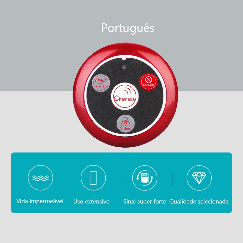 10 stk retekess  t117 portugisisk opkaldsknap personsøger restaurant personsøger trådløs tjener opkaldssystem restaurant udstyr catering