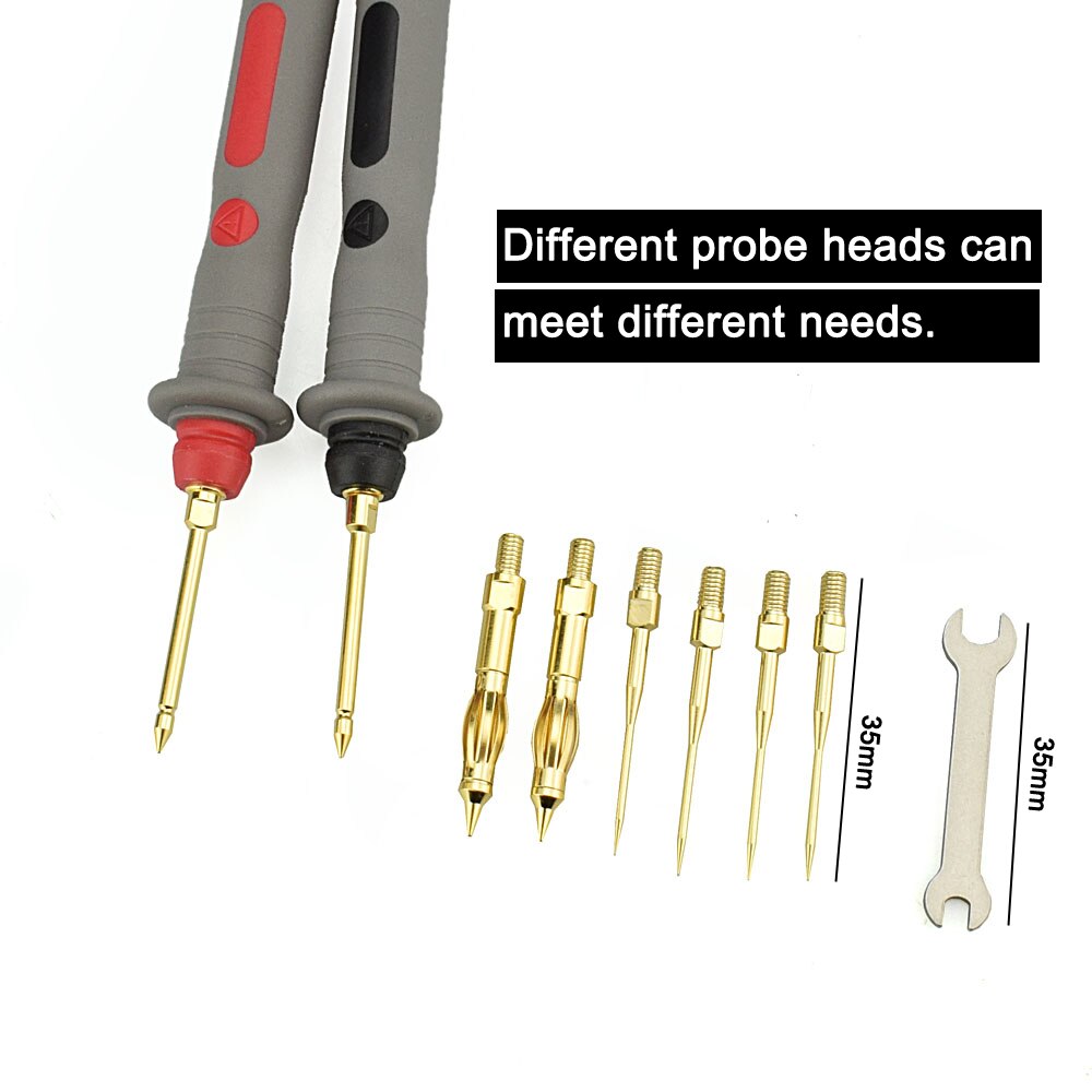 NEWACALOX Multimeter Pen Test Probe Multi Function Digital Pen Probe Extension Line Gold Plated Super Sharp Super Precision Kit