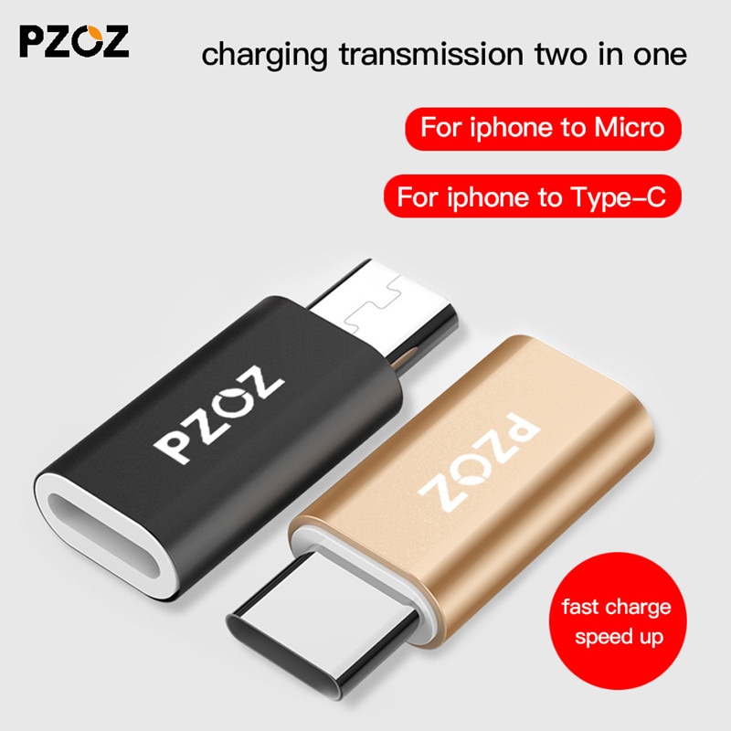 PZOZ Voor iPhone naar Type C-Adapter mi cro usb-kabel Converter Opladen voor xiao Mi redmi 5 plus 4x mi 8 A1 6 x oneplus usb-c OTG