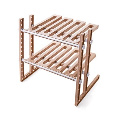 Vanzlife verstelbare plank onder de grond spoelbak ontvang een rek plank in de keuken keukenbenodigdheden en ontvang pot rek plank rek: Donker kaki