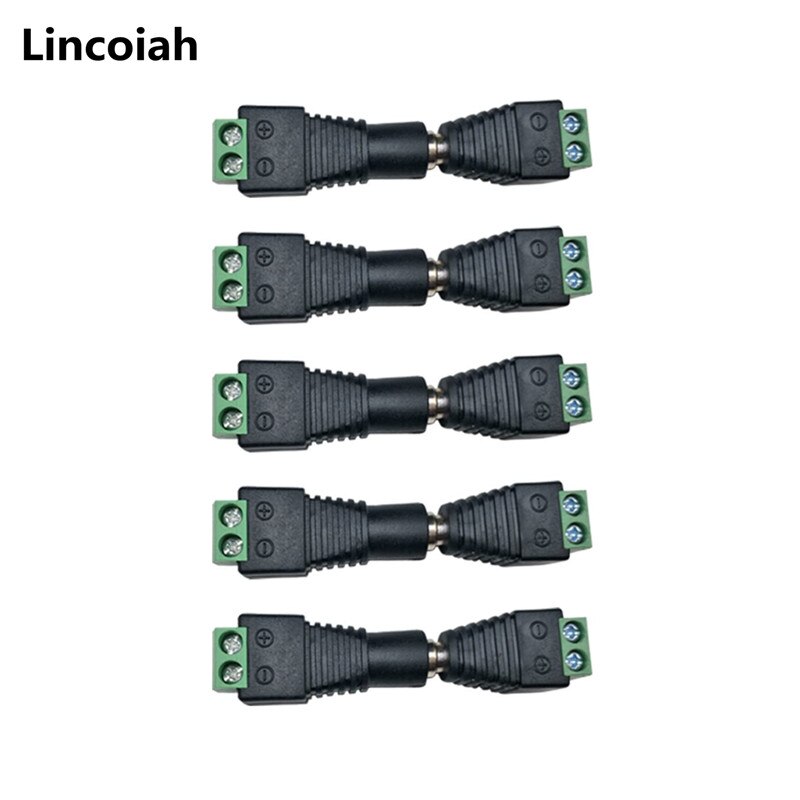 Älykäs elektroniikka uros naaras 5.5 x 2.1mm tasavirtavirta 12v 24v liitin sovitin liitin pistoke cctv kamera