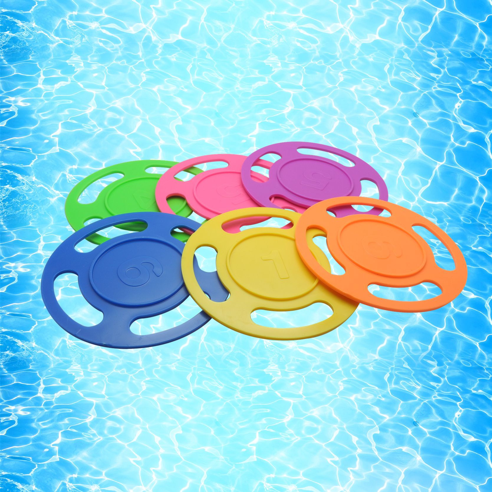 22 Teile/satz Tauchen Rakete Werfen Spielzeug Schwimmbad Tauchen Spiel Sommer Räuber Art Tauchen Stock Spielen Wasser Spielzeug Schlecht spielzeug: 6Stck Ring