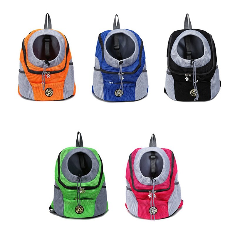 Breathable Pet Dog Carrier Bag Outdoor Front Carrier Bag Double Shoulder Travel Backpack Mesh Dog Backpack Head
