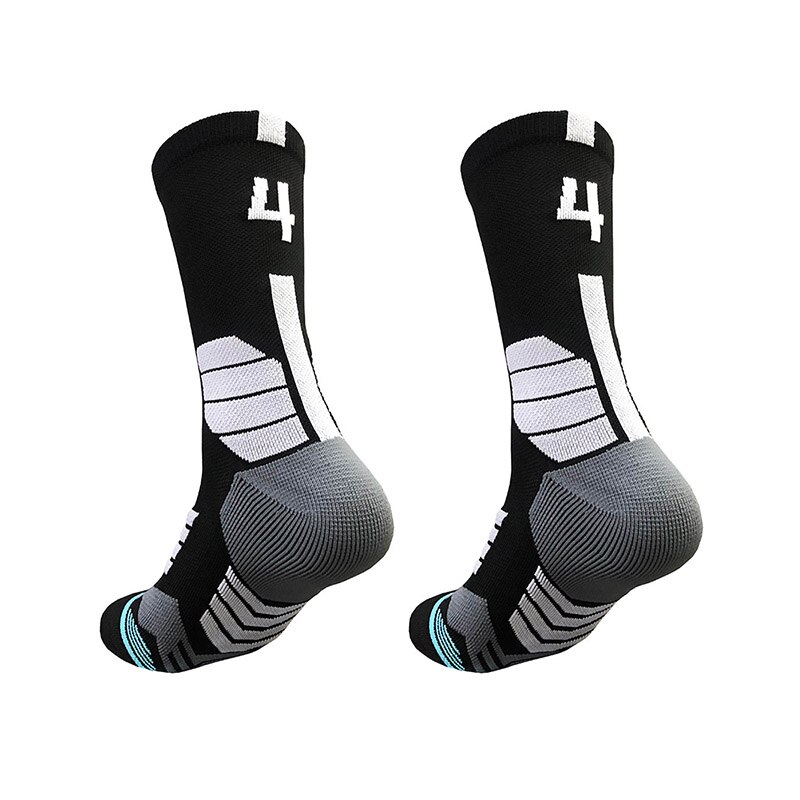 Elite Basketball Socken Männer Compression Radfahren Socken Mit Anzahl Männer Handtuch Bottom Außen Sport männer socken: Number 4