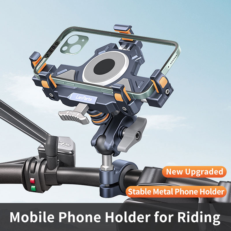 Universele motorfiets telefoonhouder legering anti-shake 360 ° Verstelbare Motos Bike Navigatiebeugel Metalen motorfietsenaccessoires