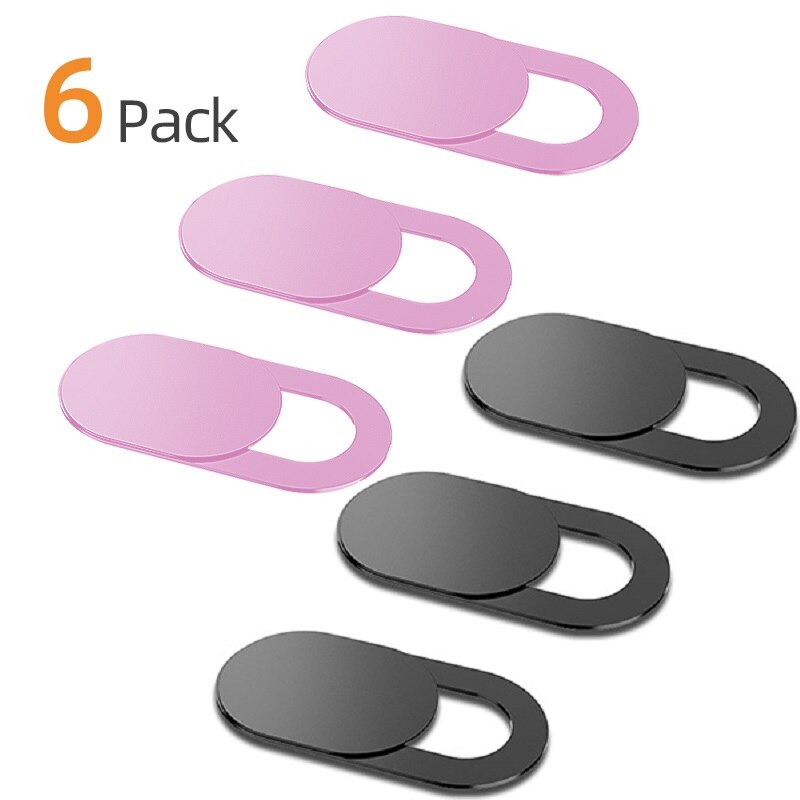 !ACCEZZ 6Pcs Macro Lens For Phone Portable Camera Cover Shutter Magnet Slider For Web Laptop PC Plastic Cover Lens On The Phone: 3Pink 3Black