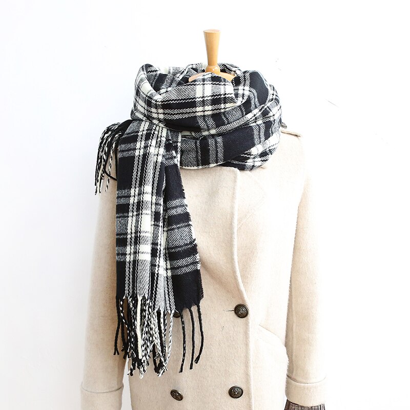 2020 nowy klasyczny szalik markowy szkocka krata mężczyźni i kobiety zimowy szalik ciepły szalik moda szalik na co dzień imitacja kaszmiru: 6