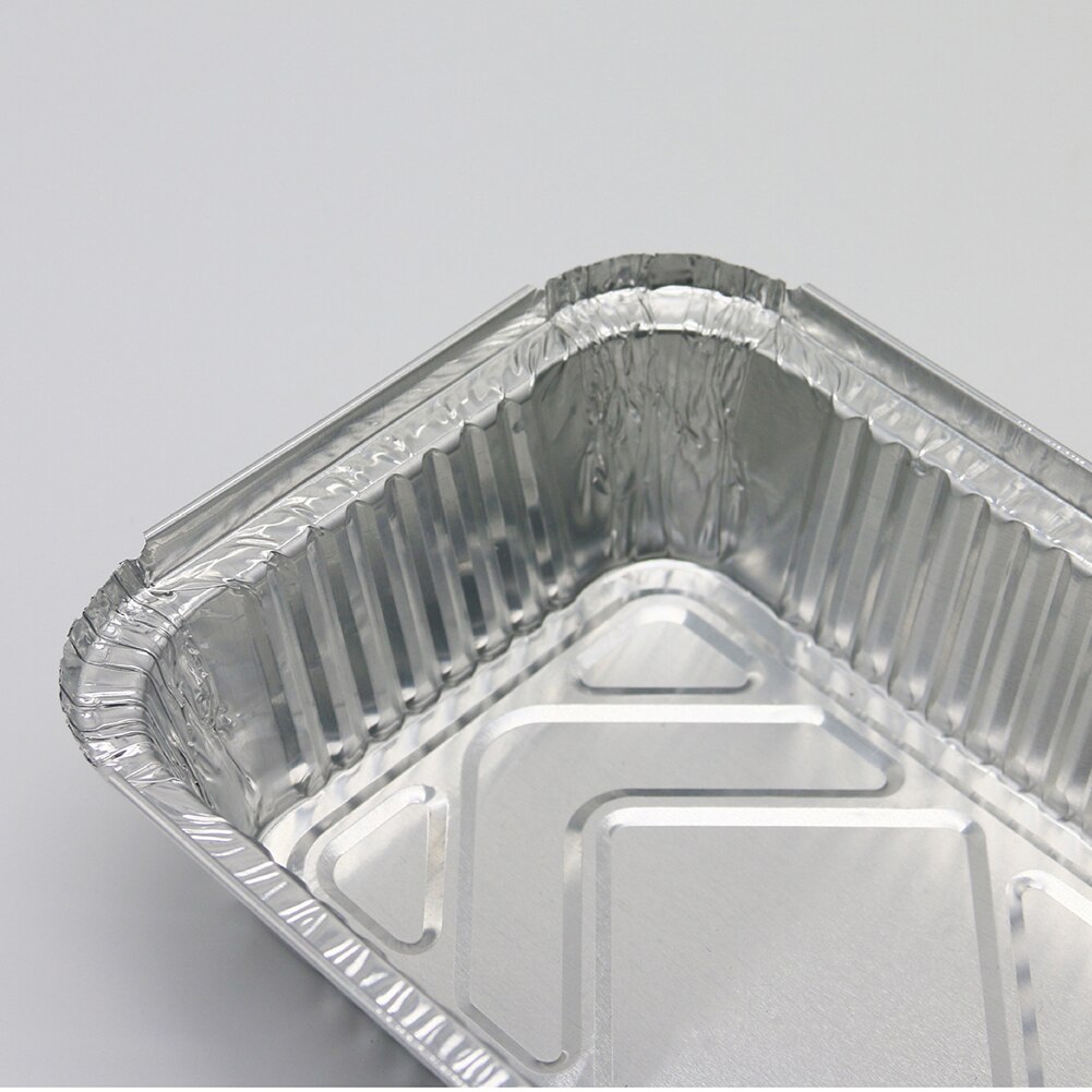50Pcs Disposable Aluminum Foil Pans 260/450/600/850/1100ml Rectangle BBQ Tray Baking Pan Food Container Picnic Kitchen Tools