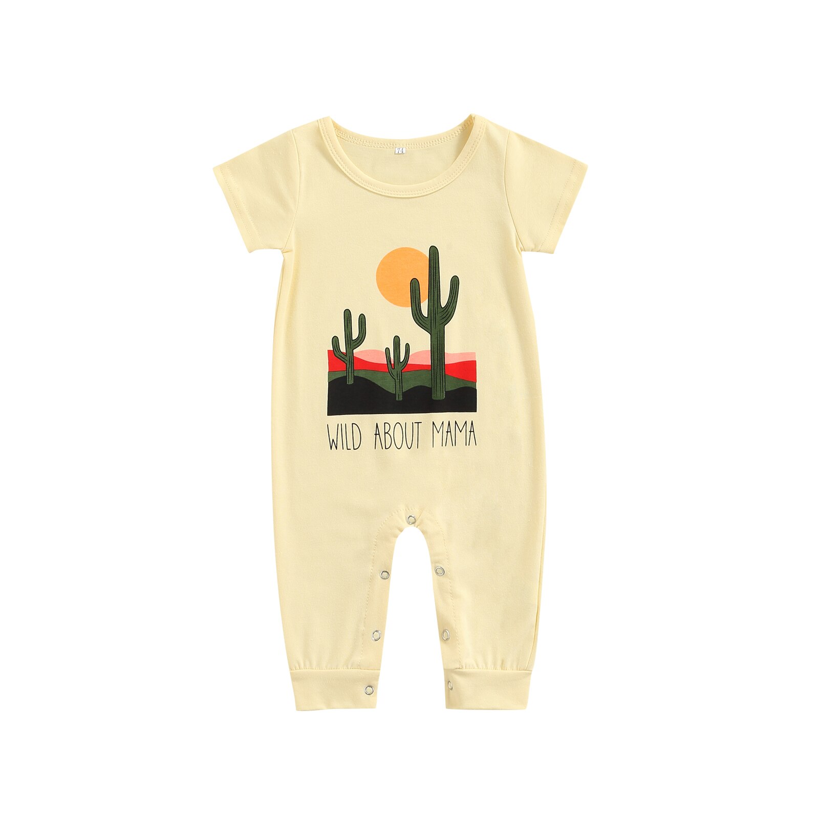 Baby Boy Girls Casual tuta Toddler Letter Print Summer manica corta girocollo traspirante pagliaccetto abiti in cotone: YELLOW / 12m