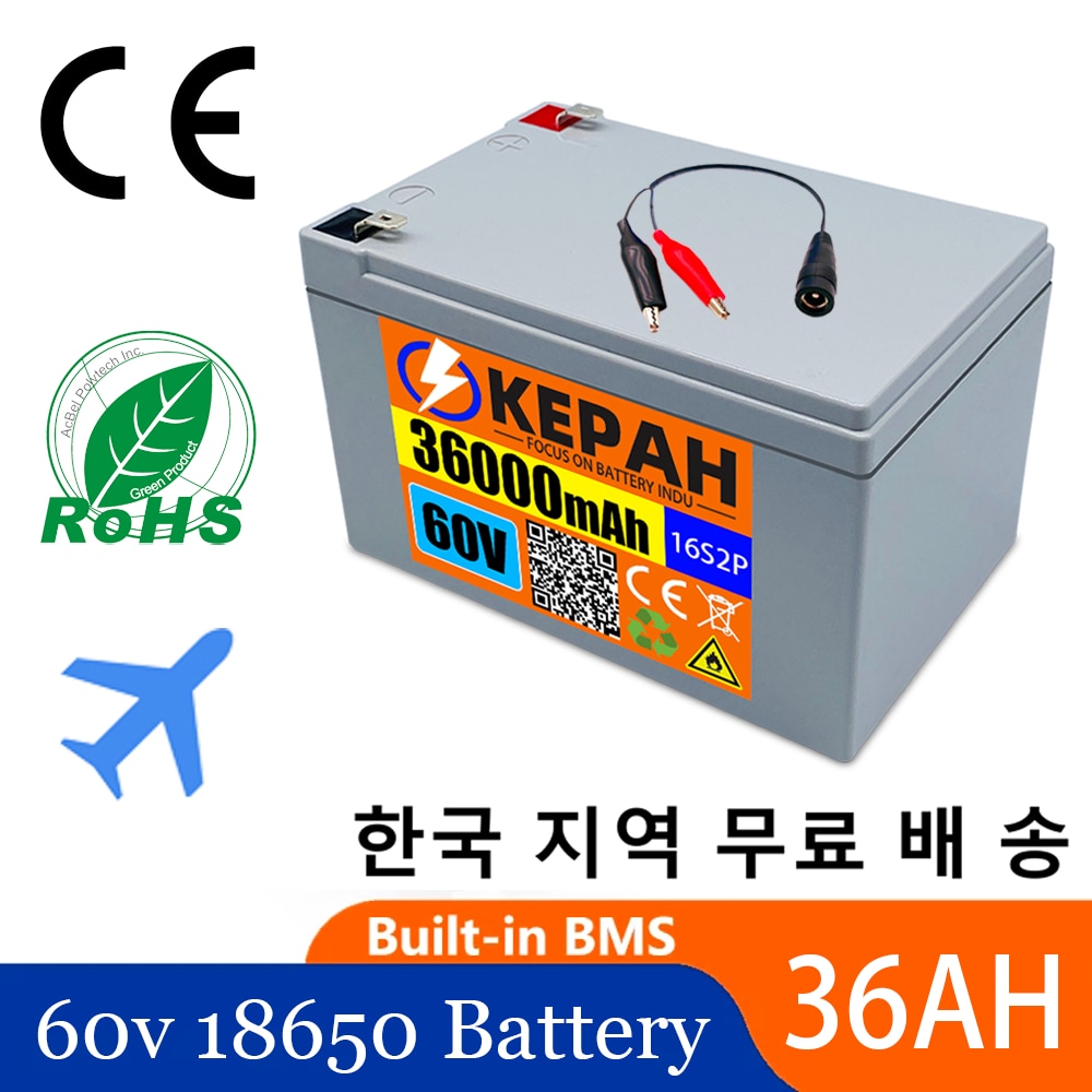 60V 16S2P 36Ah 18650 Lithium-ionen Akku 67,2 V 36000mAh EBike Elektrische Fahrrad Roller Verschiedene Ausrüstung Batterie