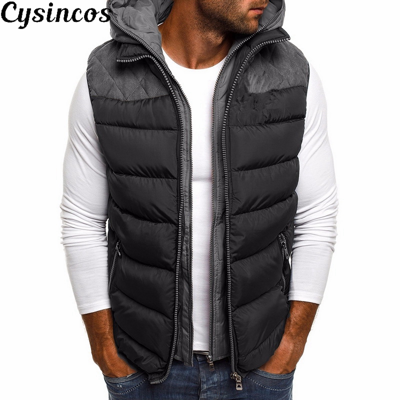 CYSINCOS hommes hiver coton gilets manteau à capuche hommes vêtements hommes Outwear hiver manteau Parkas hommes vestes gilet