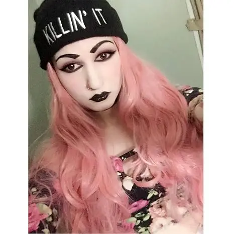 Perruque synthétique longue postiche rose blond noir bleu fête cheveux Cosplay perruques pour les femmes