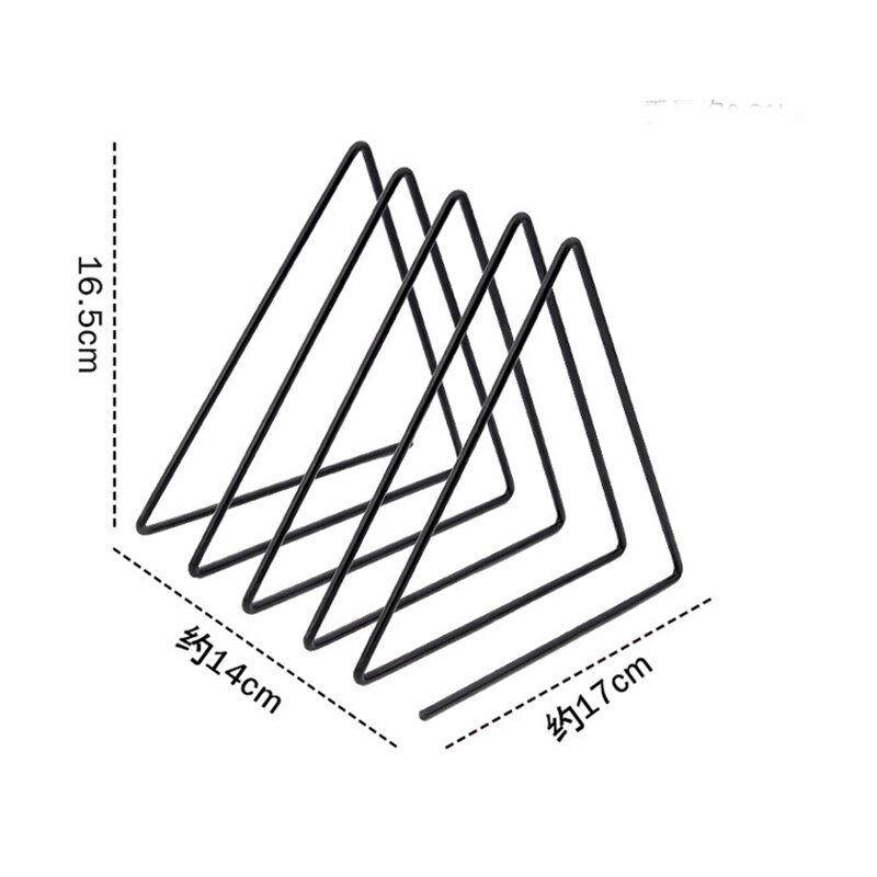 Nordic minimalist style wrought iron triangle book shelf book stand home office desk book storage ornaments