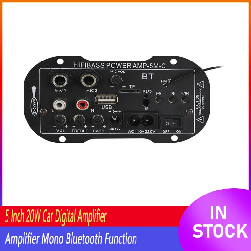 Bluetooth-funktion,  mp3- player, 5- zoll-display, 12v 220v in-1-wechselfunktion , 4110b-369 dual-mikrofone mit bluetooth-auto-digitalverstärker, mono-audio & video