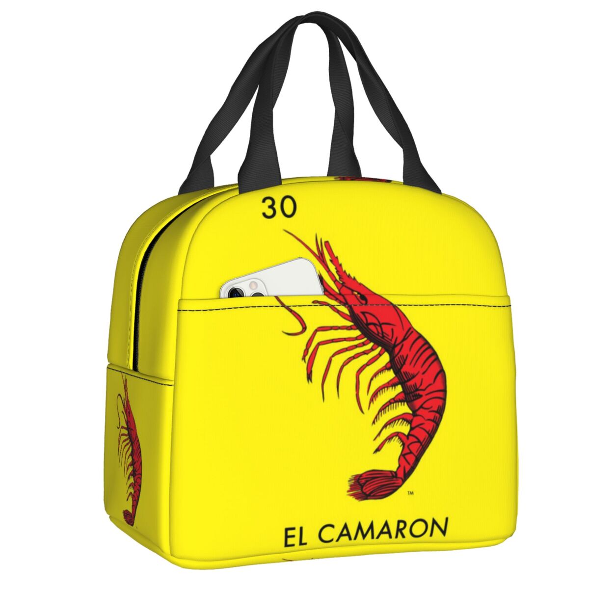 Custom La Maceta Flower Pot Loteria Card Mexican Bingo Lottery Insulated Lunch Bag for Women Leakproof Thermal Cooler Bento Box: Pink