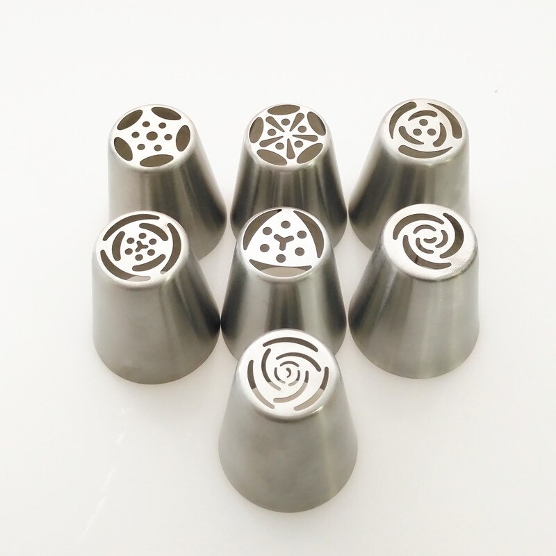 7 STKS Rvs Icing Russische Piping Tips Nozzles Cake Decorating Gebak Keuken Accessoires Gereedschap