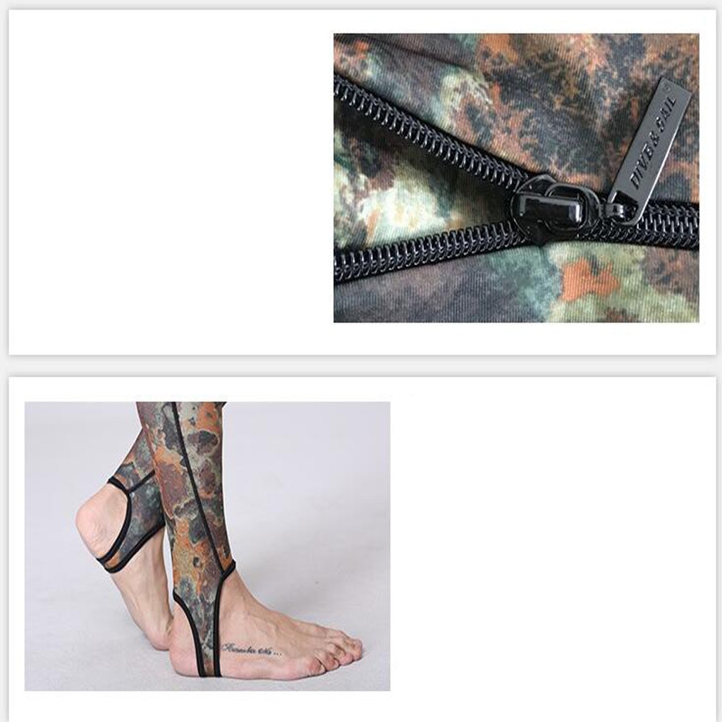 Dive&Sail spearfishing lycra couple suit Camo Skin swim wetsuit One piece With Hood Jump UV proction Men Women diving suit#y2